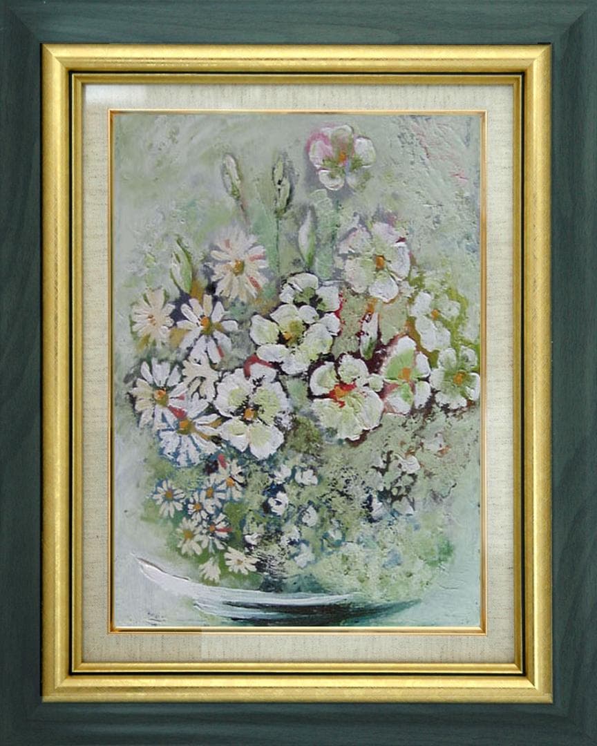 油絵 菅家令子 絵 絵画 インテリア uF6-112802 花