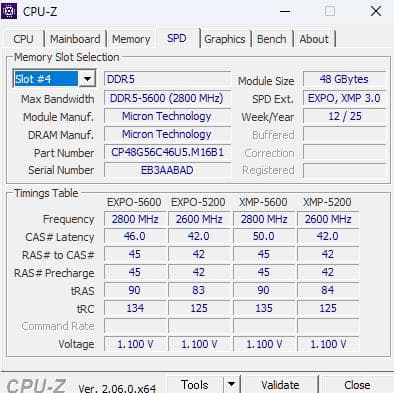Crucial DDR5メモリ 5600MT/s 96GB(48GBx2)