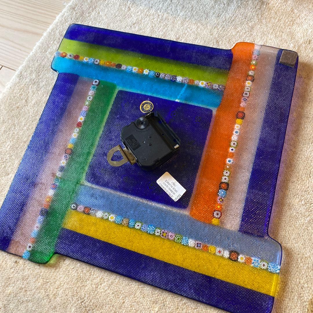 イタリア　ガラス細工　掛け時計　ムラーノガラス　ベニス　ベネチアングラス