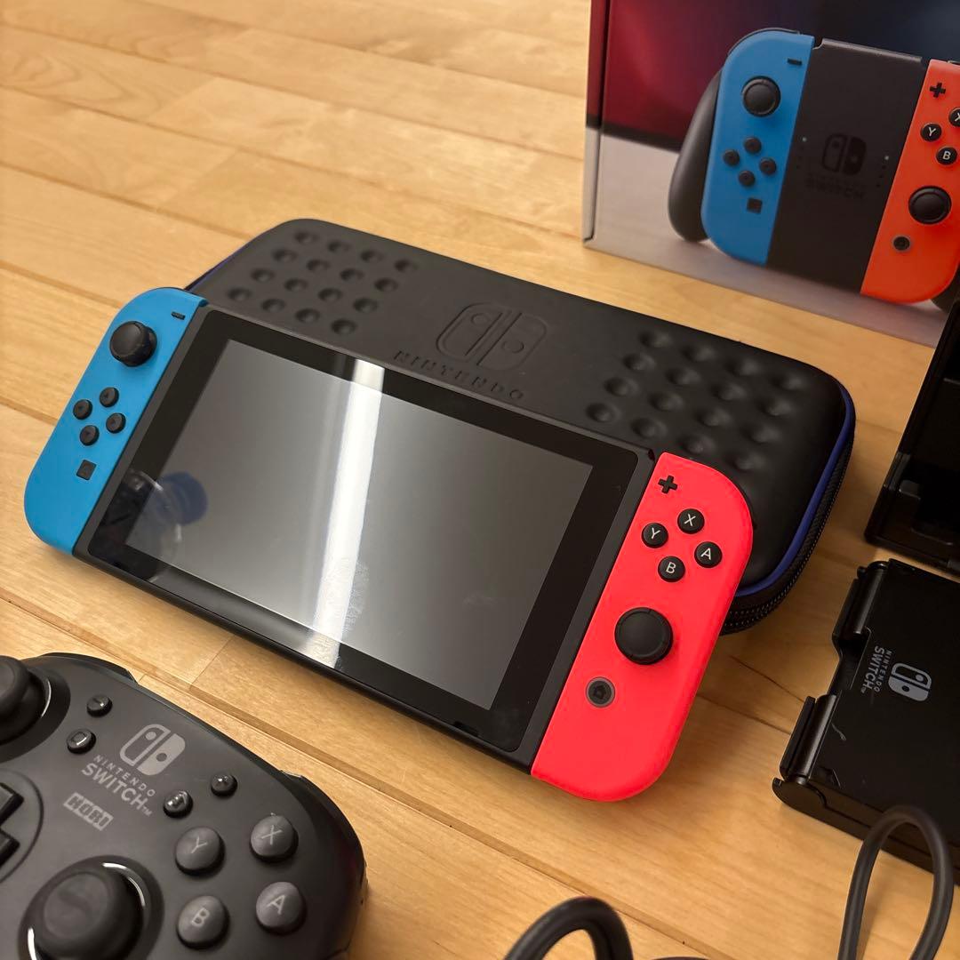 Nintendo Switch 本体 青/赤 ドック付き ケース付き