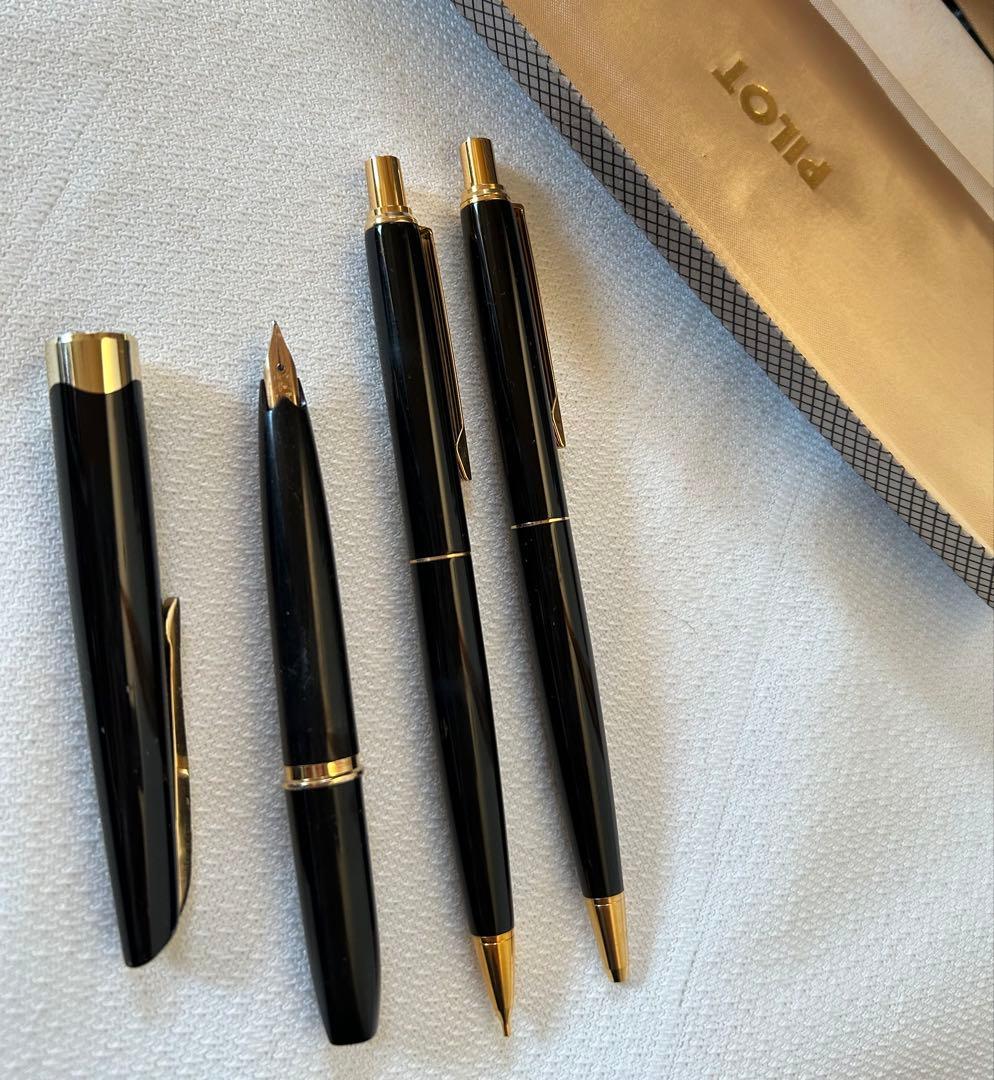 PLATINUM 18K 万年筆 ＋ PILOT ボールペン・シャープペン 3本