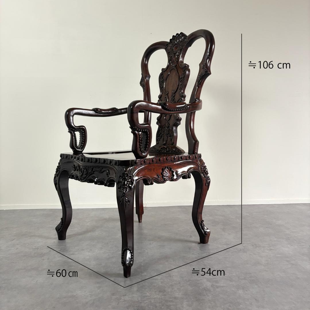 ロココ様式　彫刻　ガブリオールレッグ　チェア