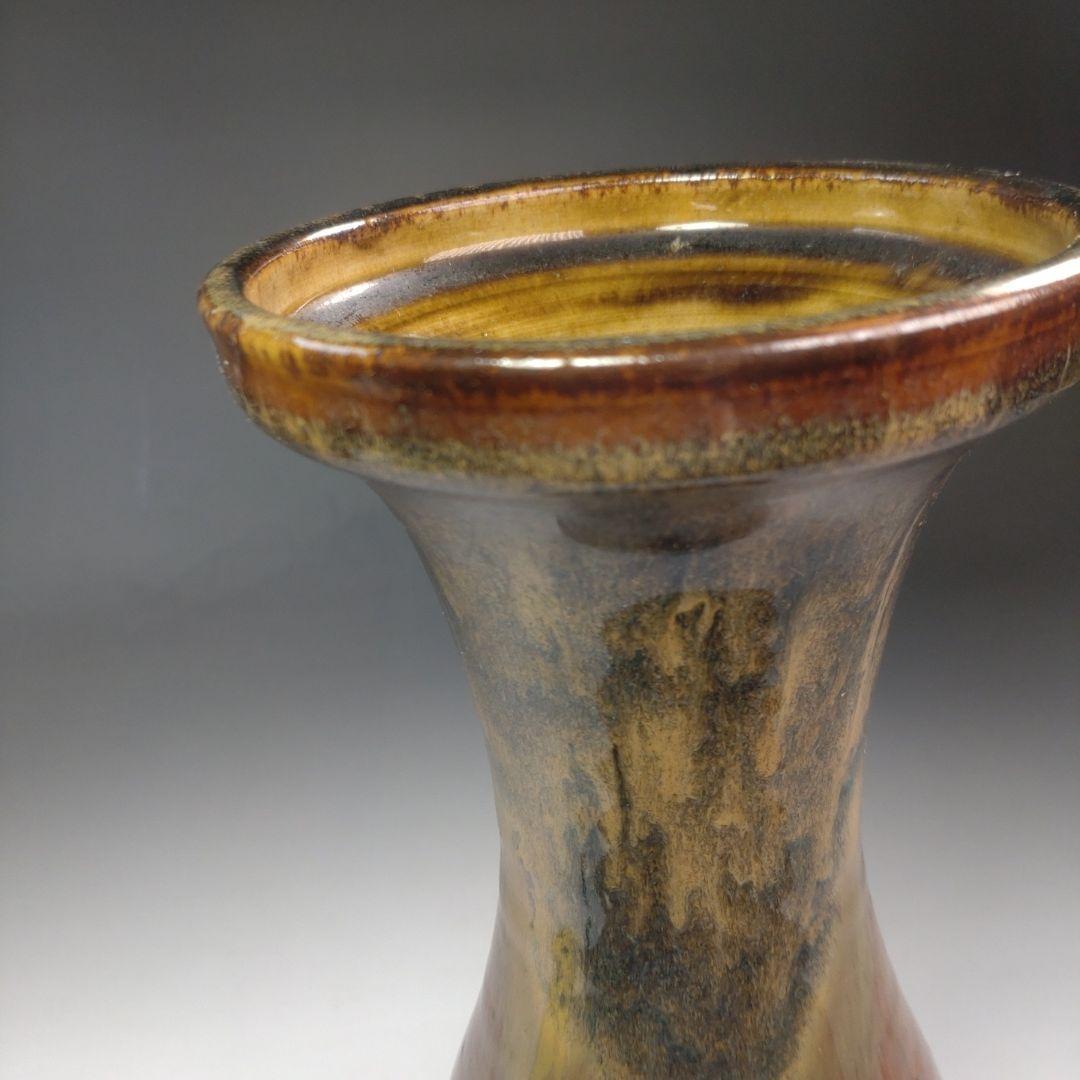 イ233 花瓶『亀井味楽造』『高取焼　御花瓶　花生　共箱』花器　茶道具