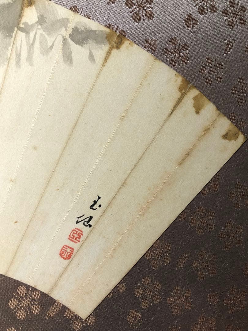 禅画。扇面。明治時代。臨濟宗高僧..大德寺..松雲和尚。美品。茶道美術