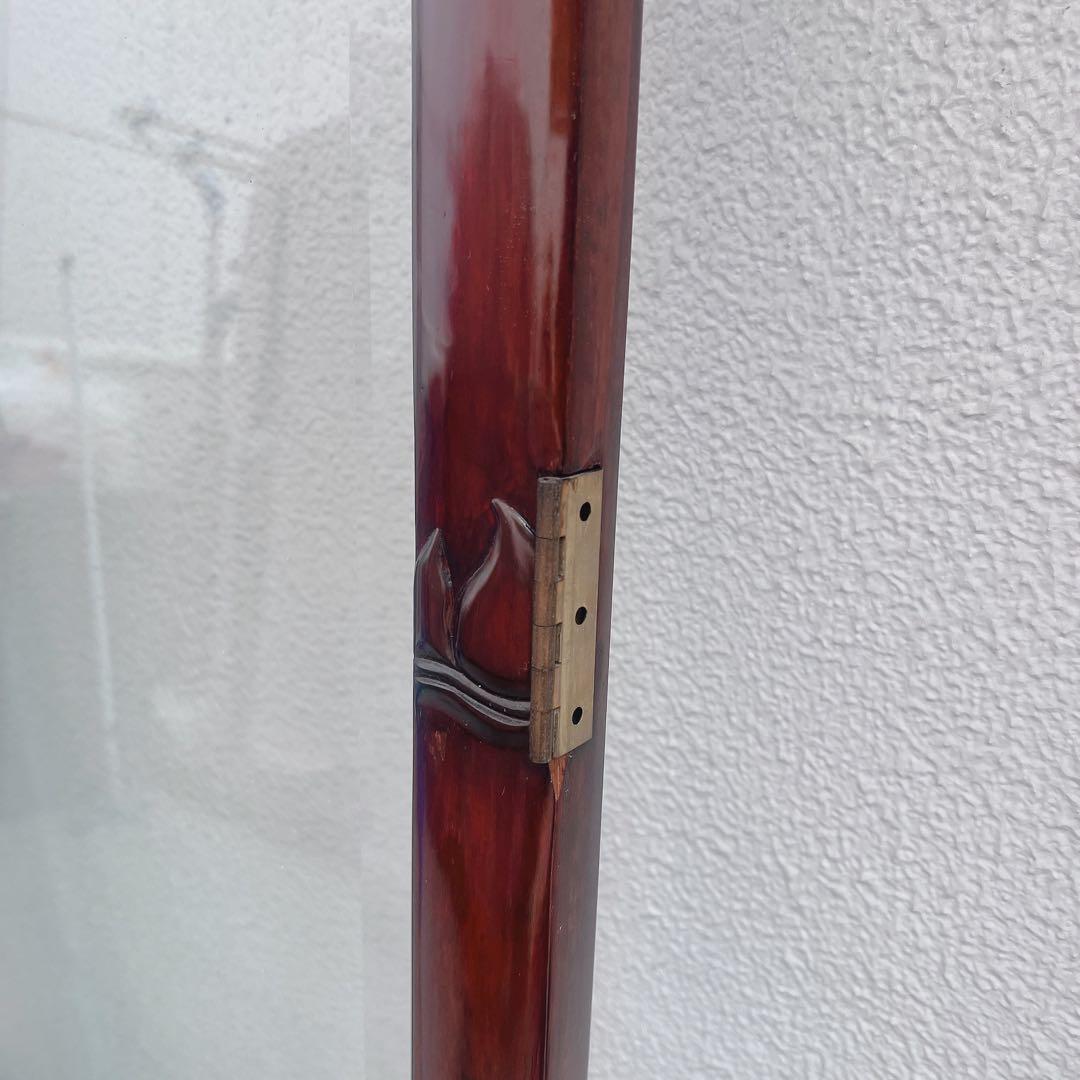 美品　中国の古い装飾扉　ドア　竹模様　木製　観音扉　両面ガラス　建具