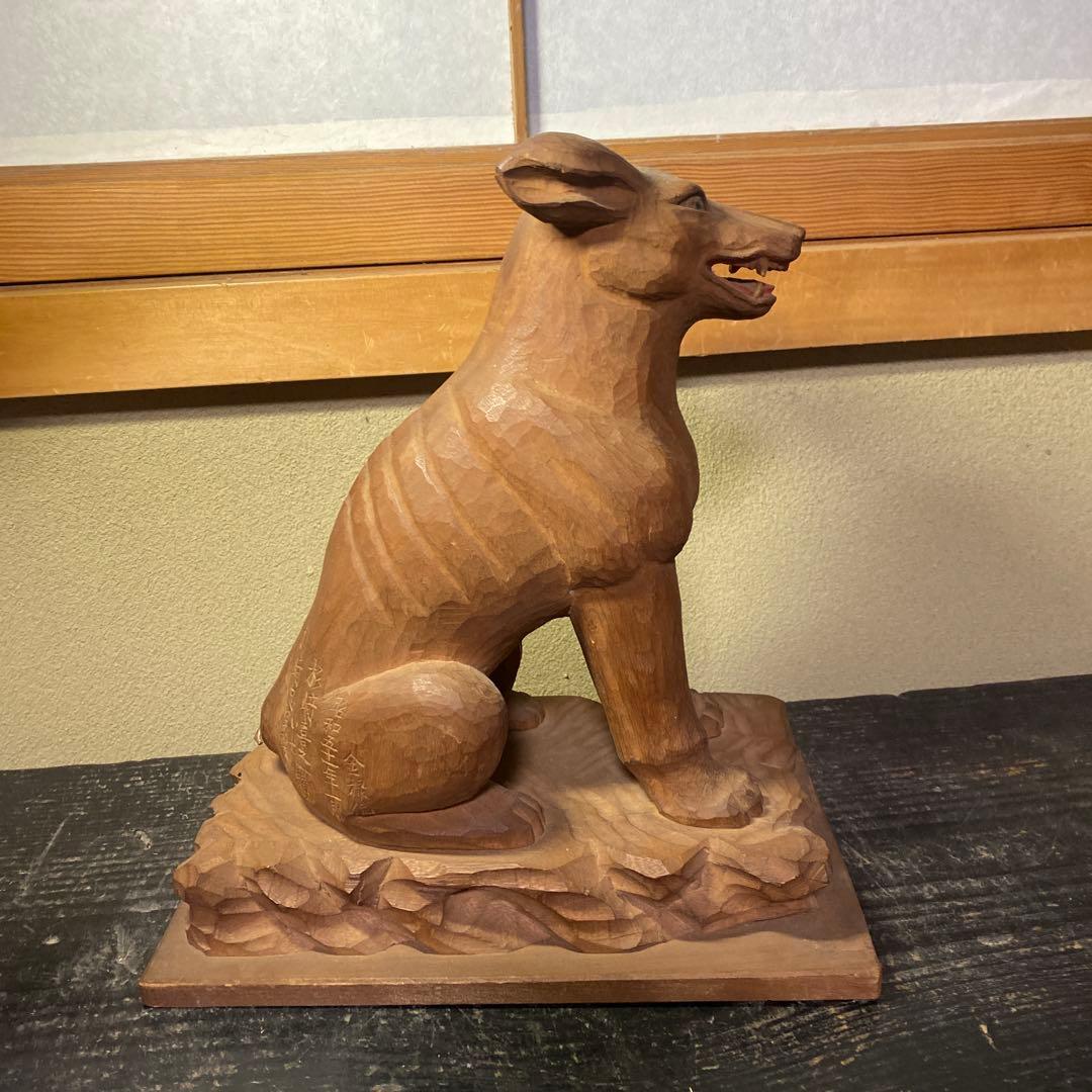 仏師　立川金禄作　木彫狛犬一対セット