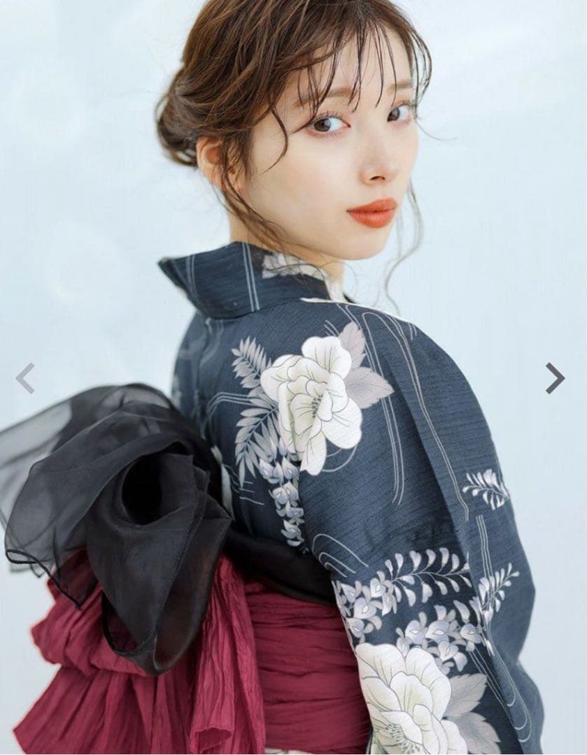 Dita 浴衣　凪の藤流れ（帯、兵児帯、下駄セット）