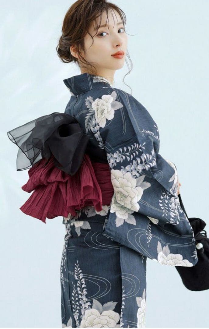 Dita 浴衣　凪の藤流れ（帯、兵児帯、下駄セット）