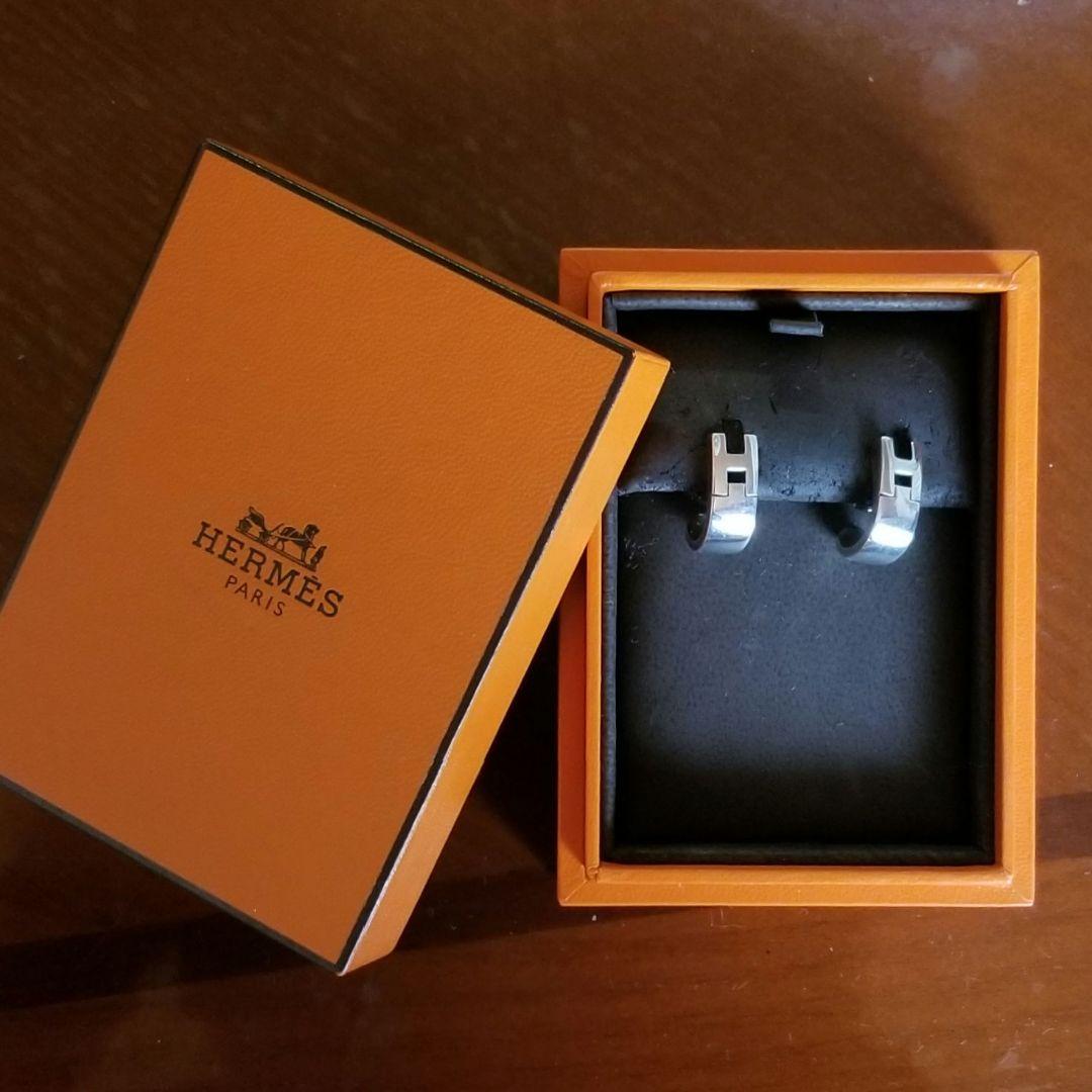 エルメス　ヘラクレスピアス　シルバー925×18金ホワイトゴールド　ユニセックス