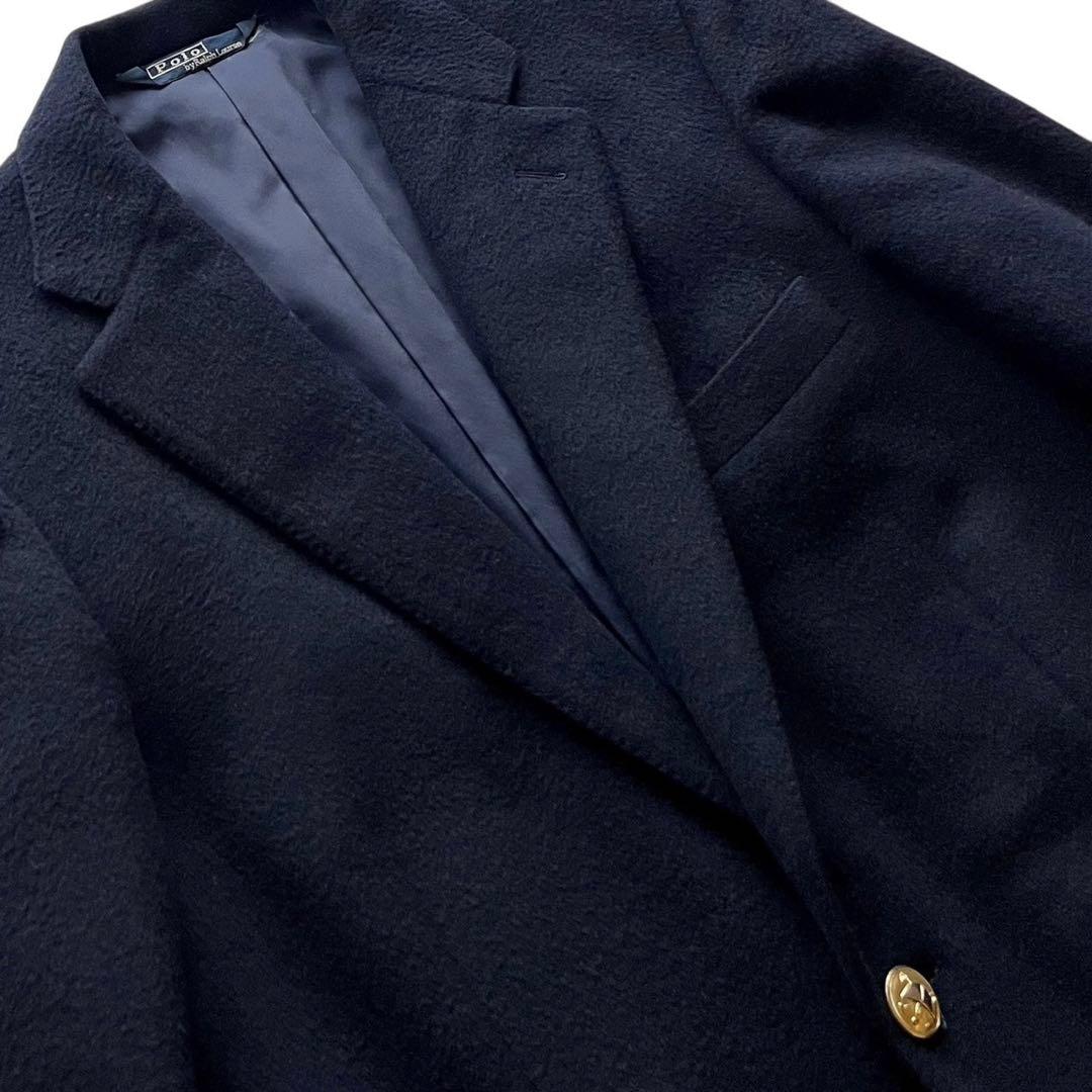 【美品】ヴィンテージPOLO RALPH LAUREN ウール金釦紺ブレザー