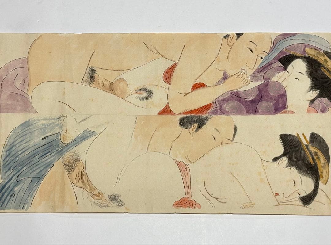 「春画絵巻物」彩色 手書き 1巻|艶本 浮世絵 和本 わじるし