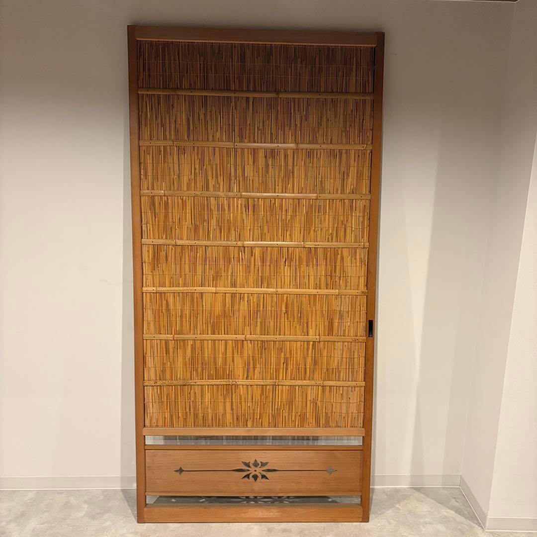 古い建具 1枚 簾戸 すど 葦戸よしど 夏障子 御簾戸　1/2