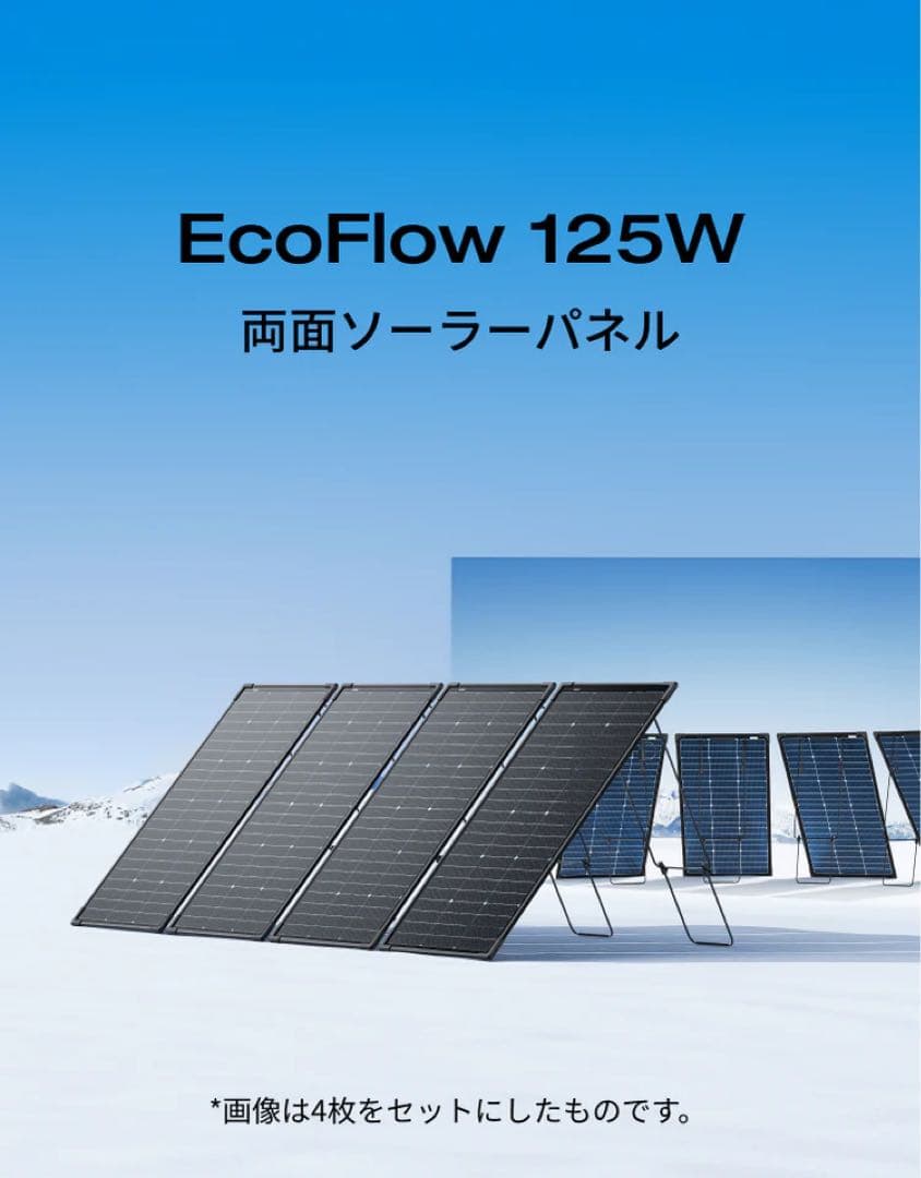 【新品•未開封】EcoFlow 125W x 2 バイファイシャルソーラーパネル