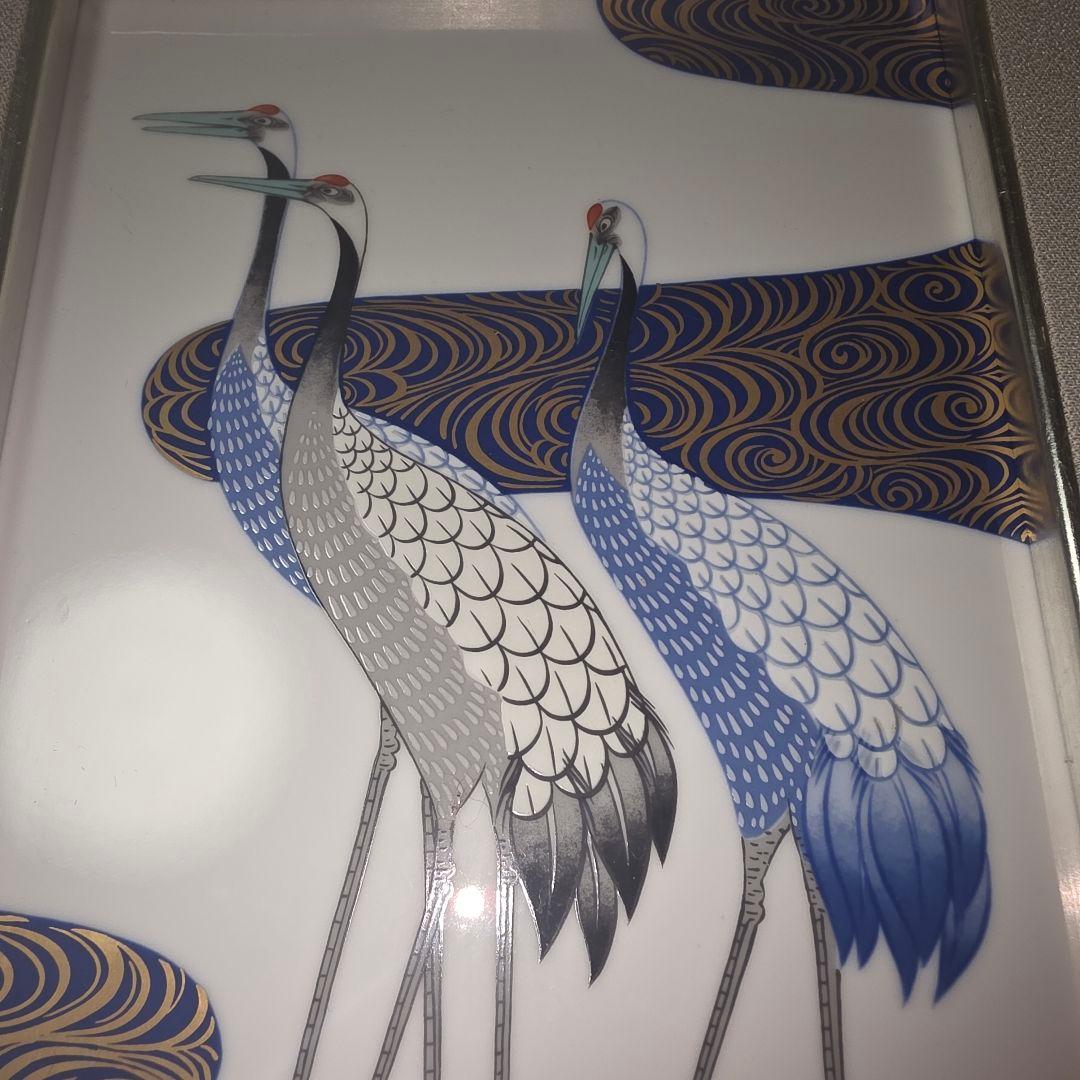 【香蘭社】陶額・光琳鶴・群鶴図