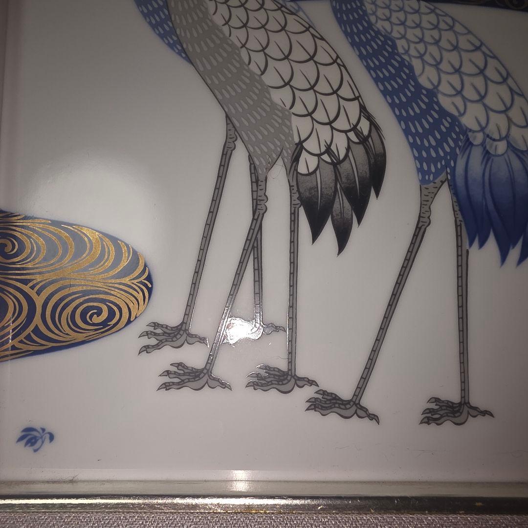 【香蘭社】陶額・光琳鶴・群鶴図