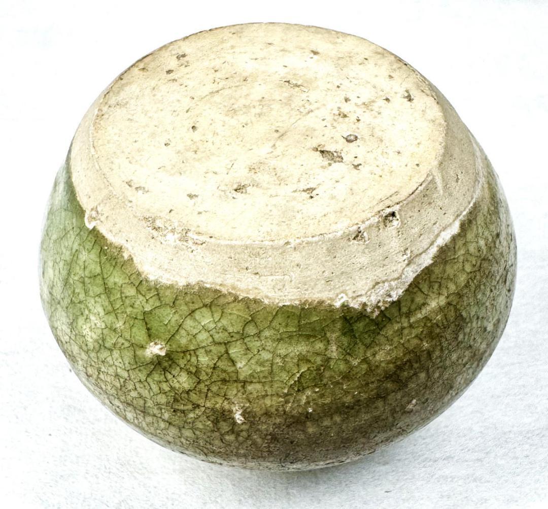 宋時代 緑釉壷 緑釉壷 伝世品焼物 ウブ品 茶道具 中国古玩 美術WWTT076