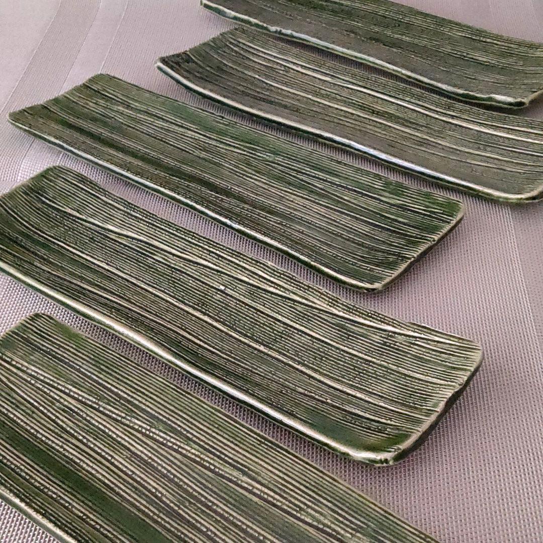 総織部　櫛目皿 ５枚組