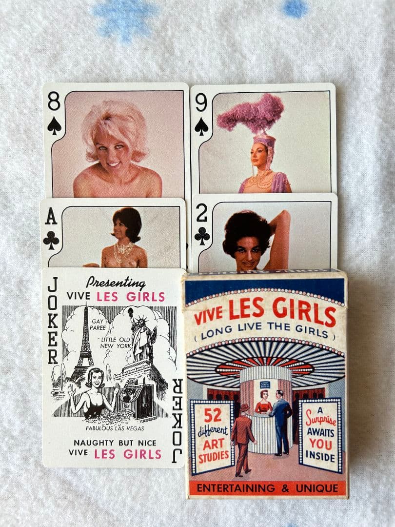 80年代未使用品Vive Les Girls Playing Cardsトランプ