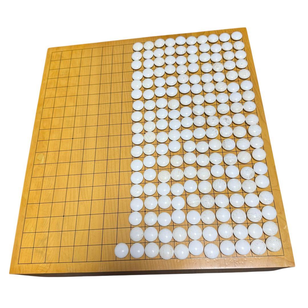 【極美品】本榧碁盤＆蛤碁石182個セット桐覆い 布カバー付き