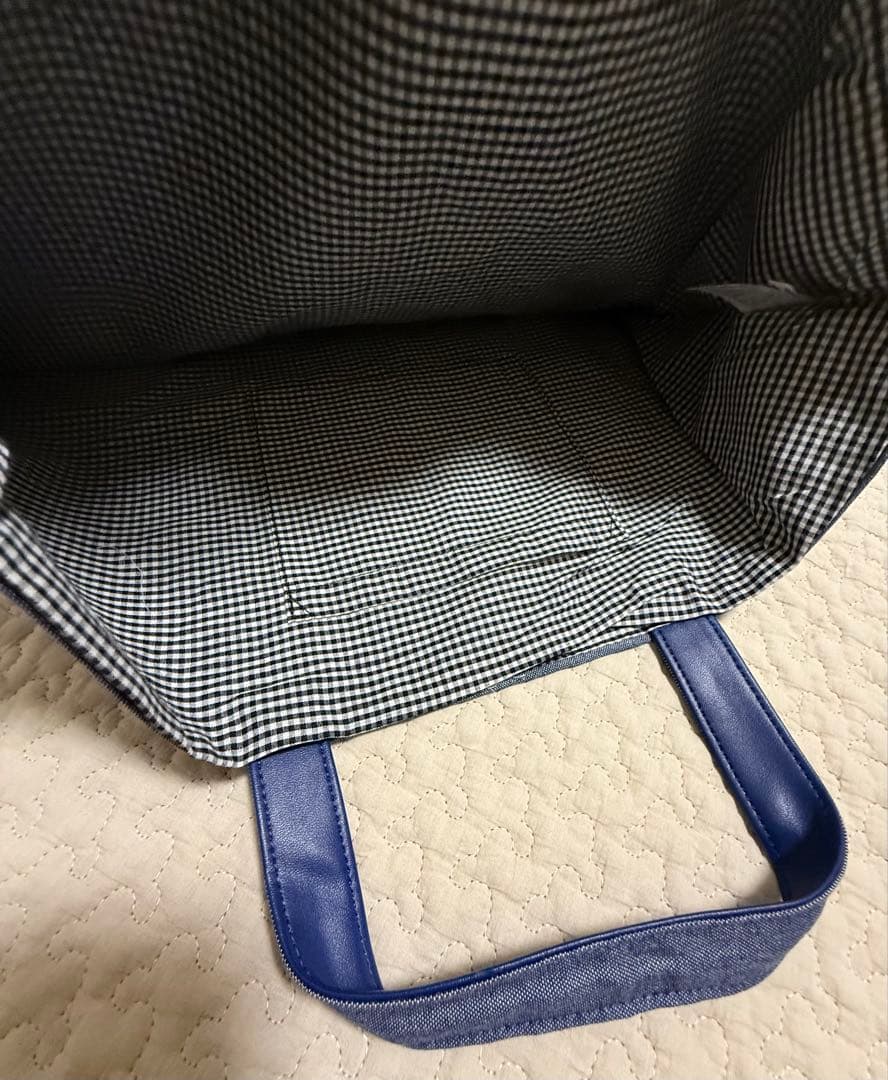 【*。·・新品未使用】ファミリア デニムバッグ　ネイビー