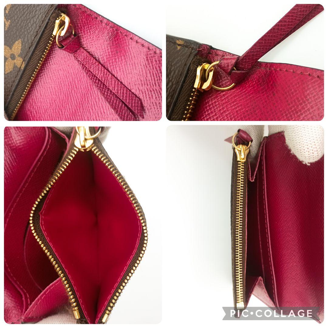 【美品S】ルイヴィトン　ポルトモネロザリ　モノグラム　フューシャ