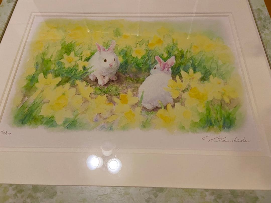 土田裕佳 黄色い花 版画 100/100