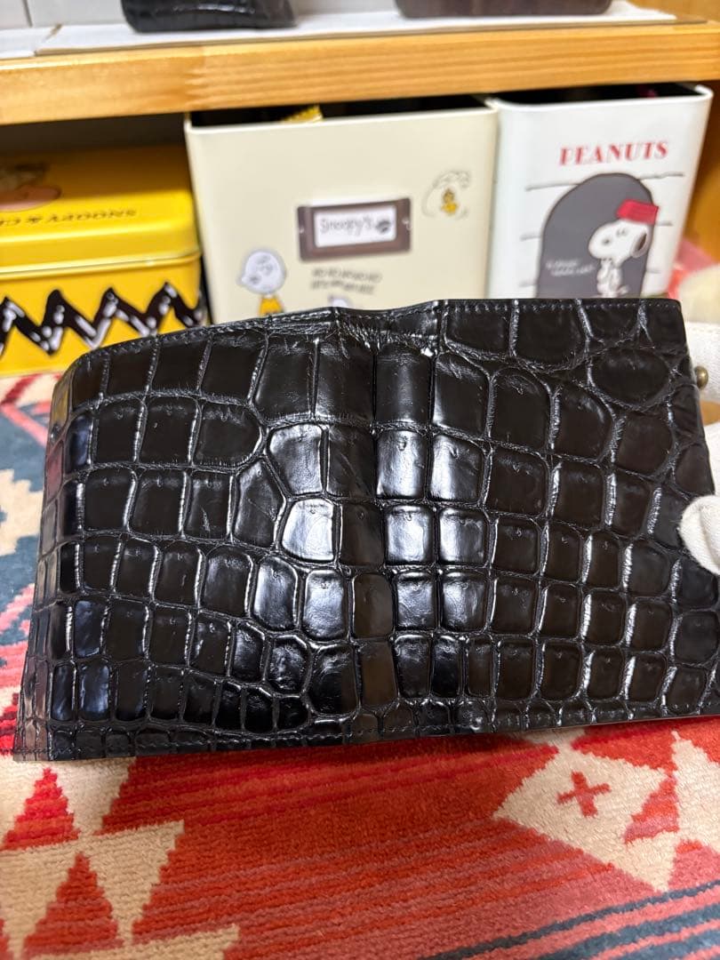 エムピウミッレフォリエクロコダイル１枚革ブラック