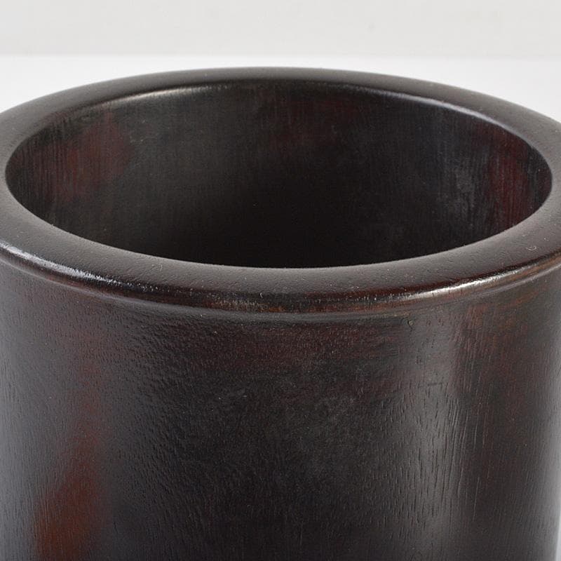 中国　書道具　唐木紫壇製　筆筒　N　6375E