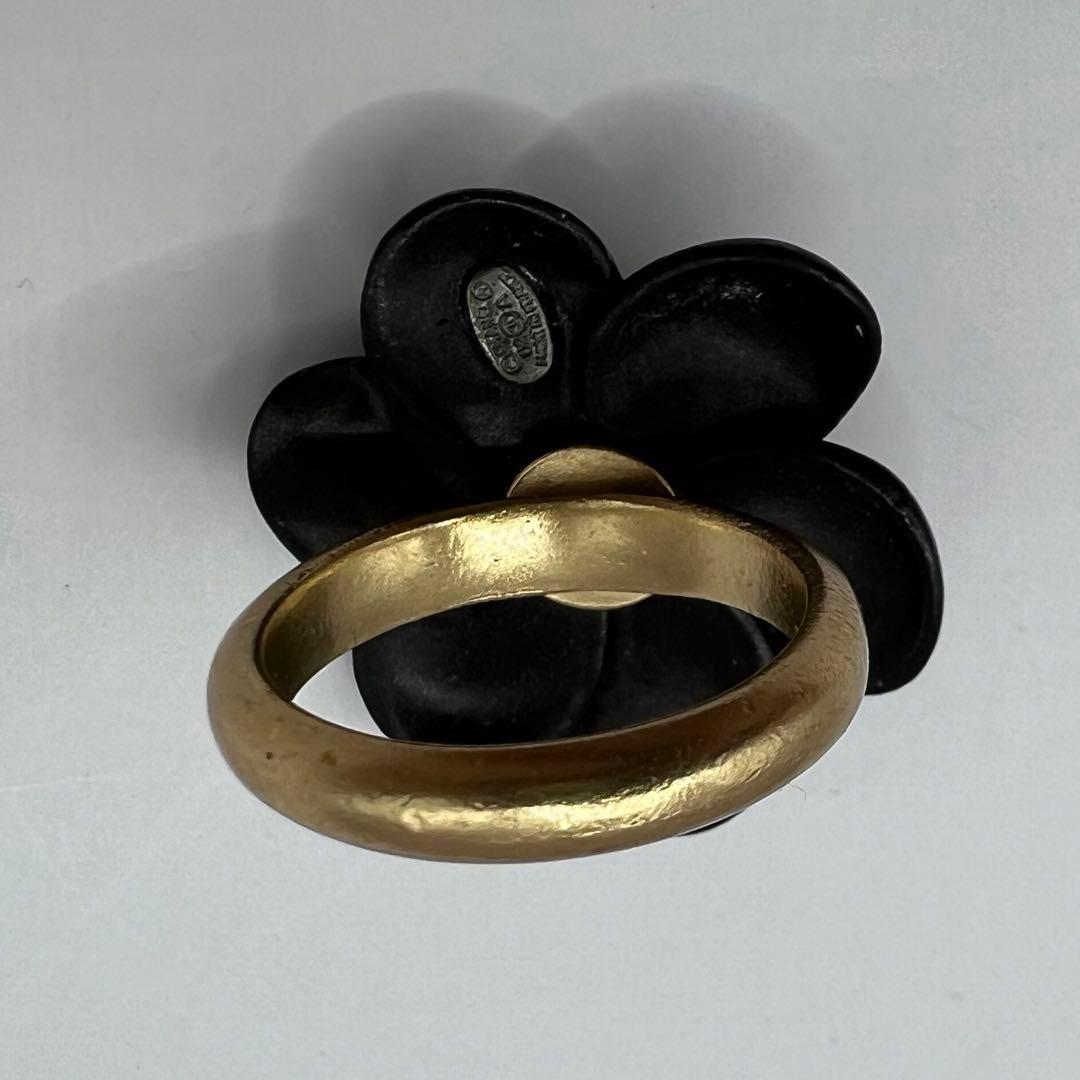 【極美品】シャネル リング 13号 ココマーク カメリア ラインストーン 02A