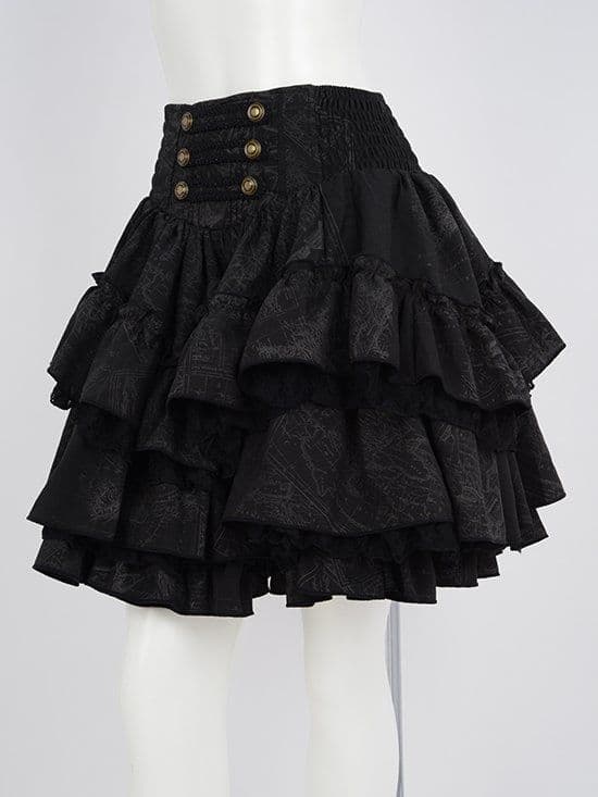 OzzOnONESTE オッズオン オネスト　地図柄 ボリュームスカート