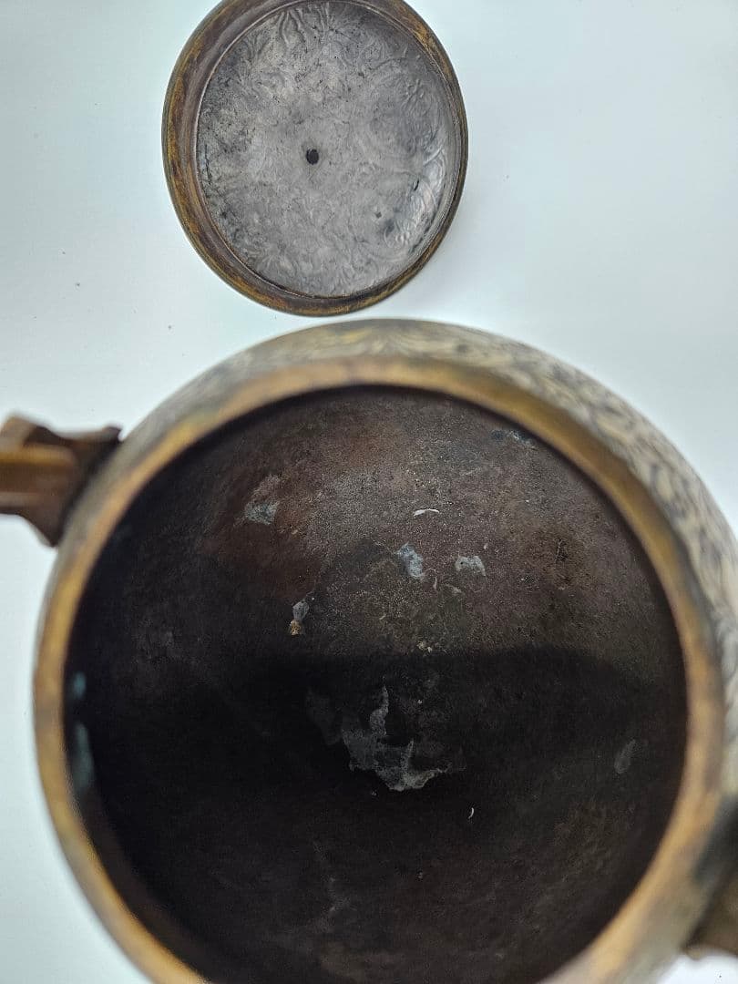 徳川家伝来 三つ葉葵紋 金銅薬缶 徳川家康 大名道具 煎茶道具 時代物