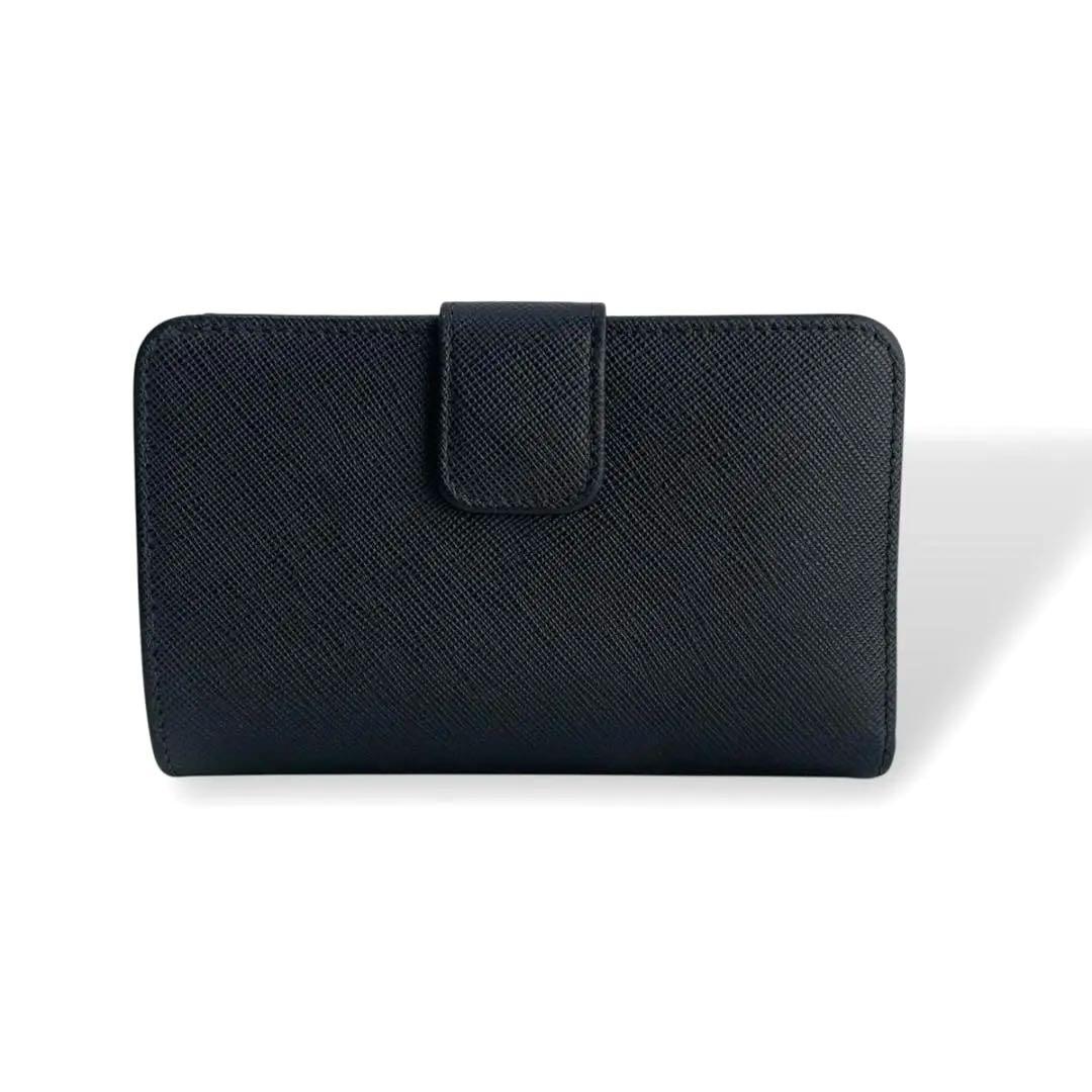 プラダ　二つ折り財布　ネイビー　レディース