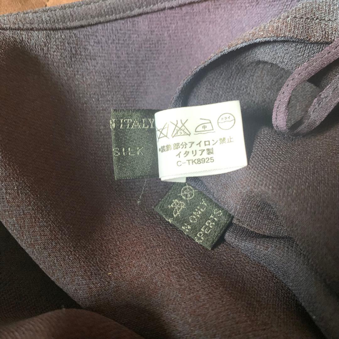 PRADA ジョーゼット シルク スカート ネイビー　タグ付き