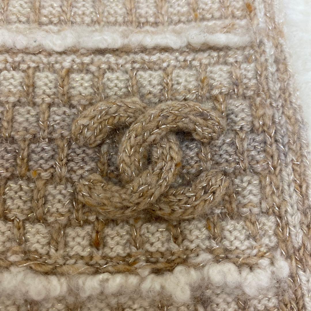値下げ！ 美品 CHANEL シャネル ココマーク カシミヤ マフラー ベージュ