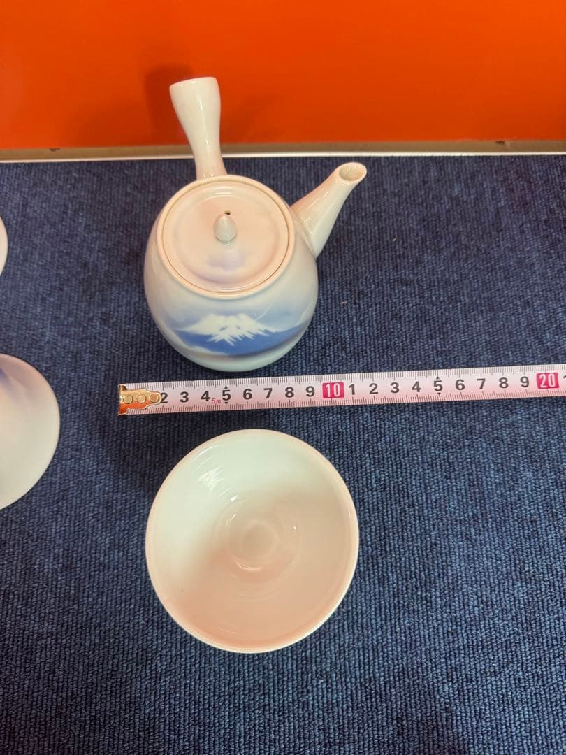 1836 深川製磁　富士山文　茶器セット　急須1客　湯呑5客