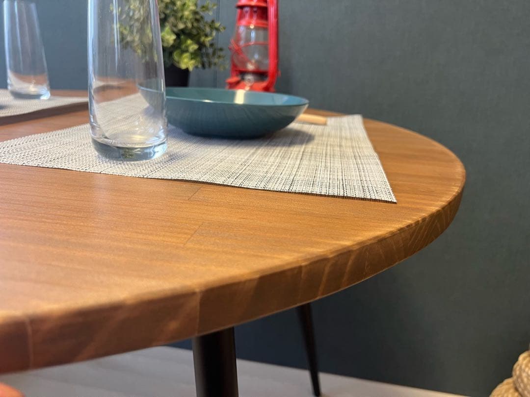 【オーダー】 テーブル 正方形 80cm パイン ウォルナット調 ボルト連結脚