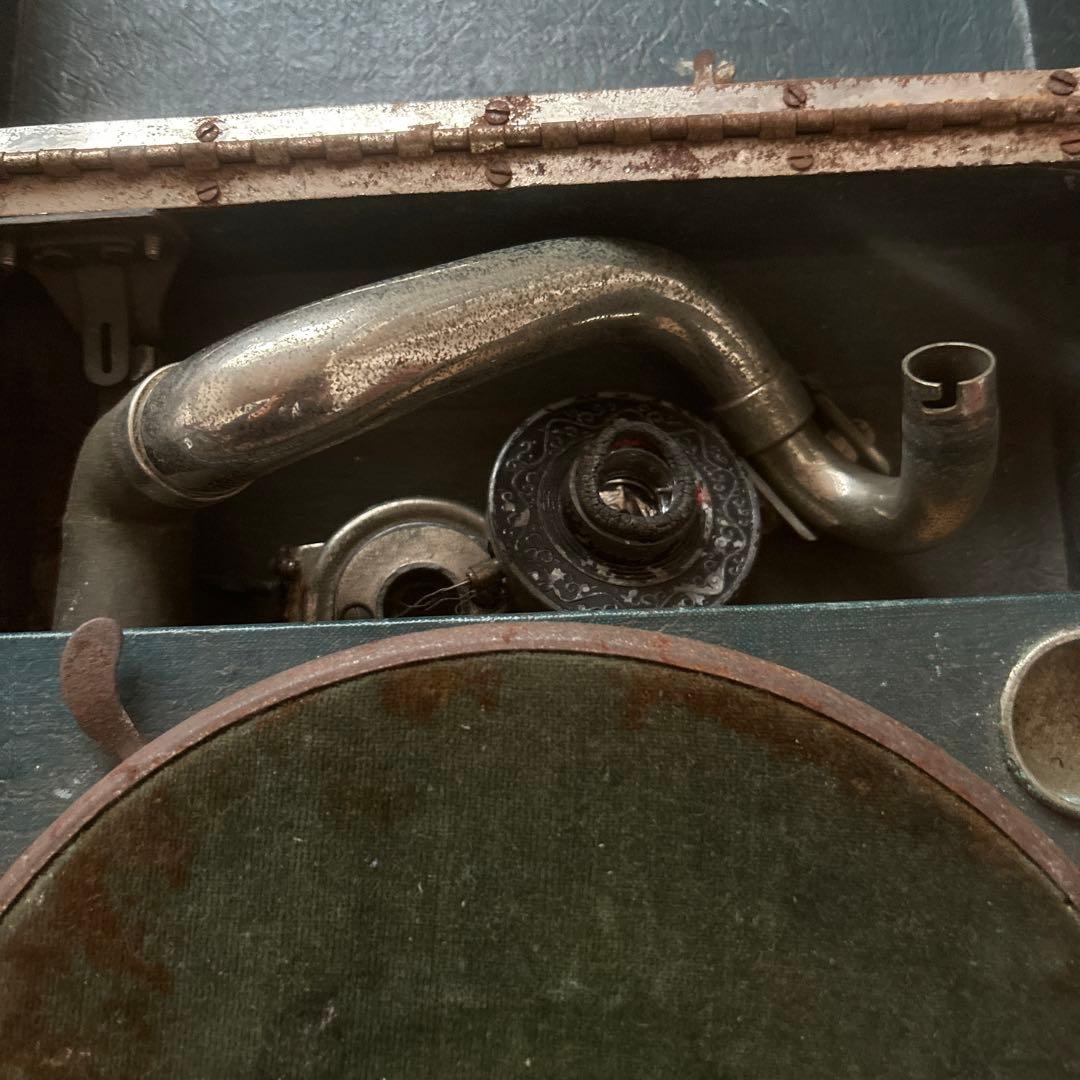 ビンテージ！昭和初期　ドイツ製　ポータブル　蓄音機　おまけあり