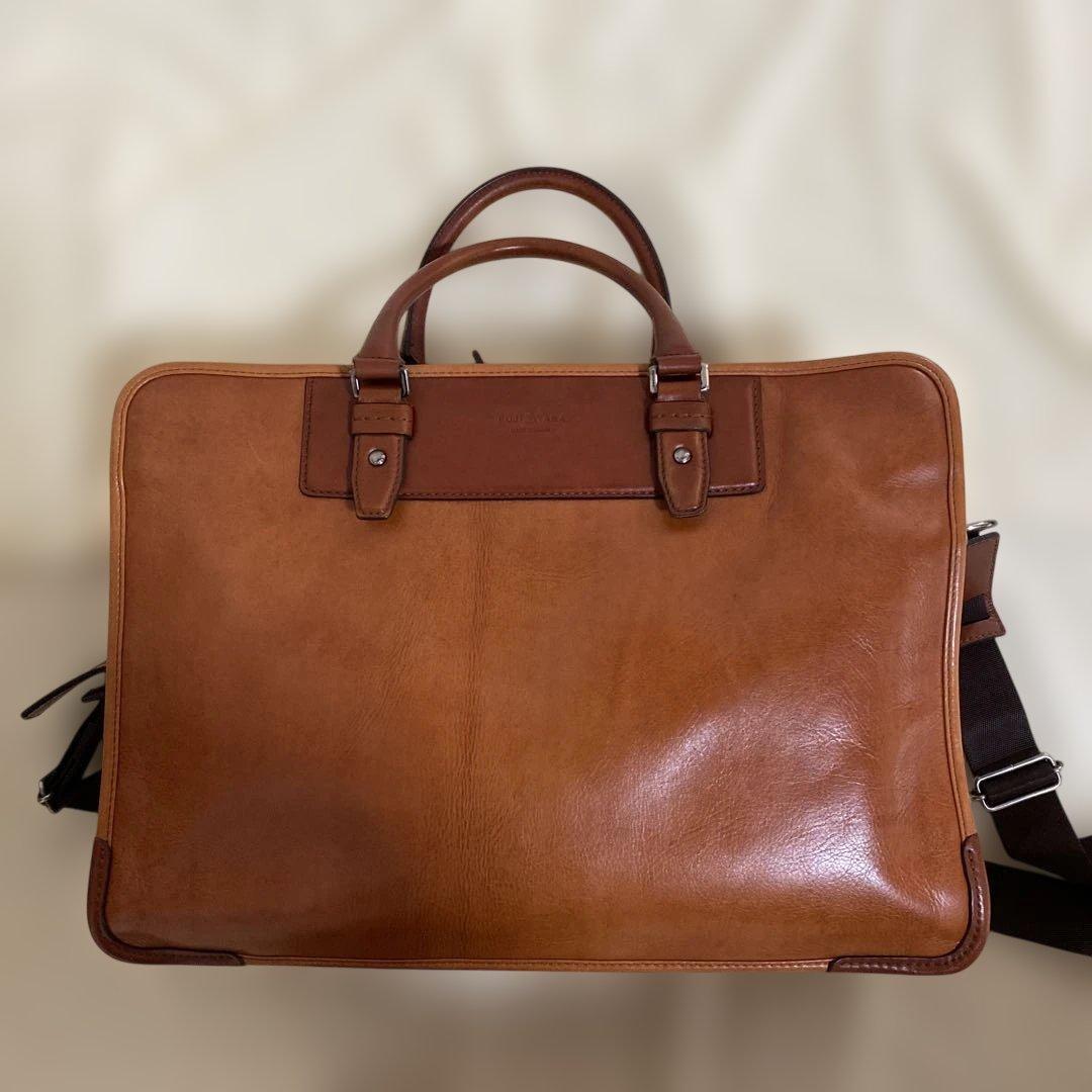 FUJI TAKA ビジネスバッグ レザー　ブラウン
