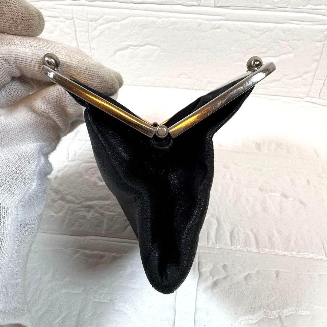 ㉔PRADA プラダ がま口 レザー ケース ブラック