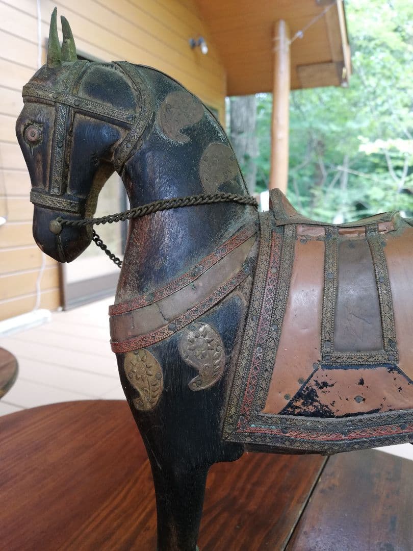 年代物(英国)木製装飾馬の工芸品