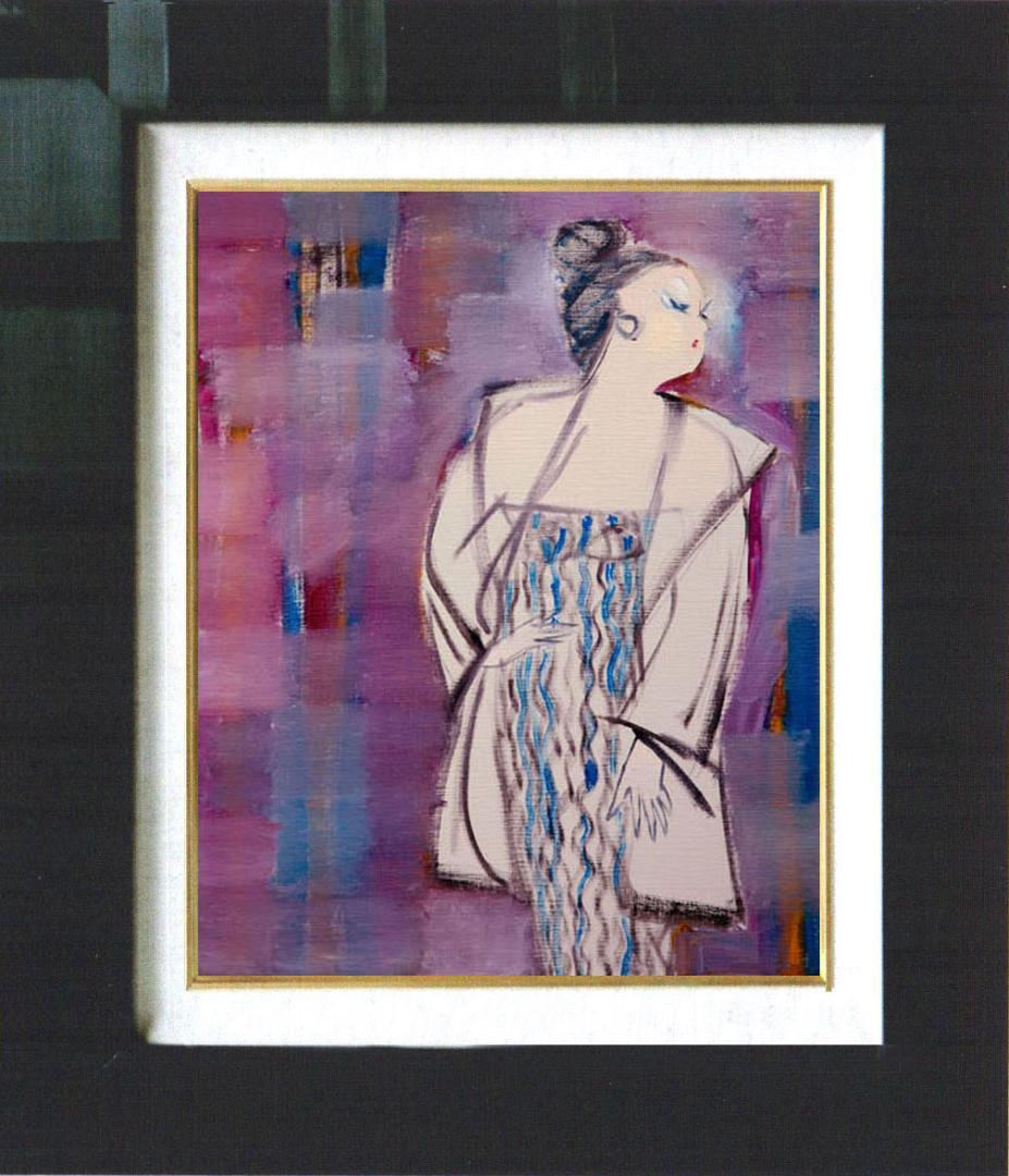 油絵 菅家令子 絵 絵画 インテリア F6-083611 人物 女性像