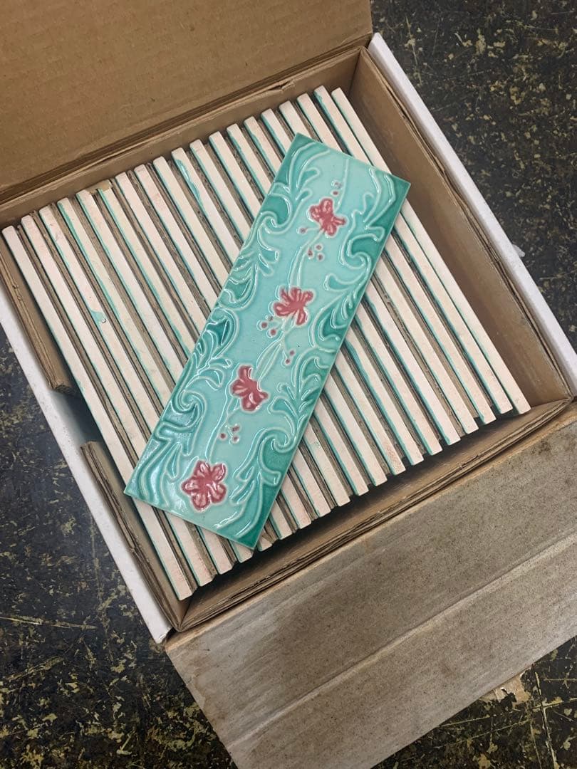 昭和レトロ　マジョリカタイル　20枚セット197.5×65㎜