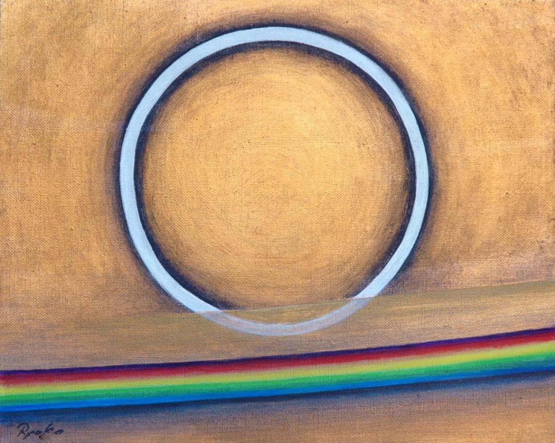 油絵 菅家令子 絵 絵画インテリ 額付(黒) F3-G142023 風景祈り希望