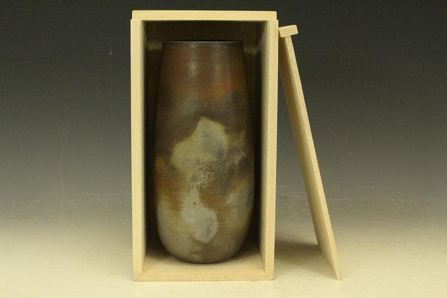 備前焼 花入 小西陶古 作 共箱 未使用(A235)
