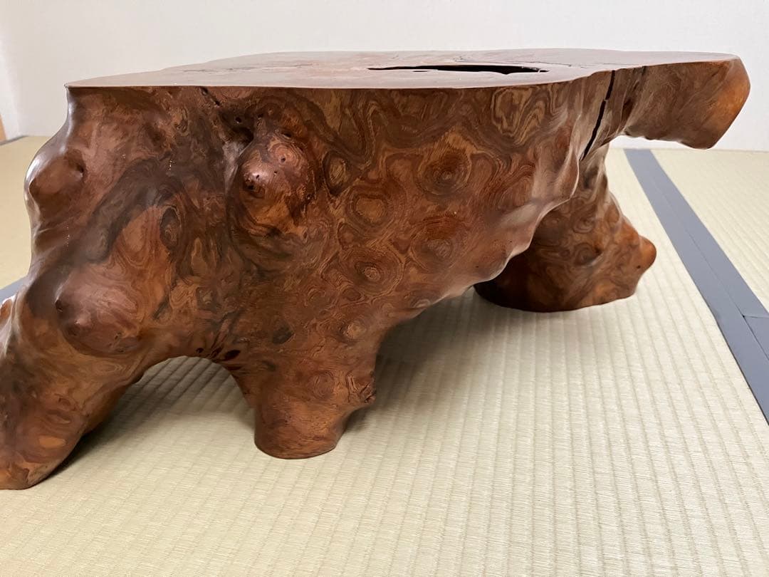 座卓、テーブル、木根花台、大型飾り台、切り株、無垢材、盆栽台、玄関、茶室