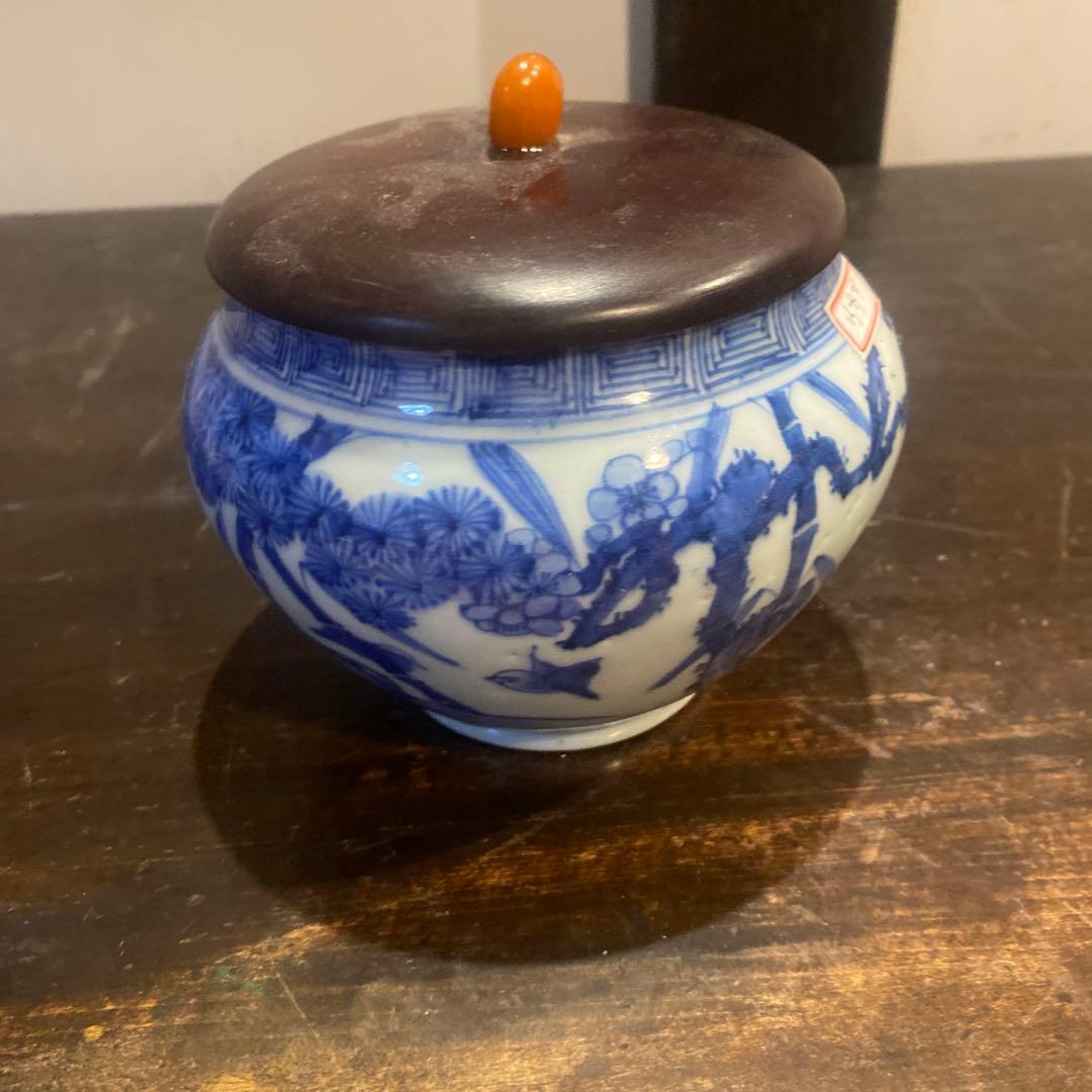 古伊万里ウサギ図蓋物12cm13cm