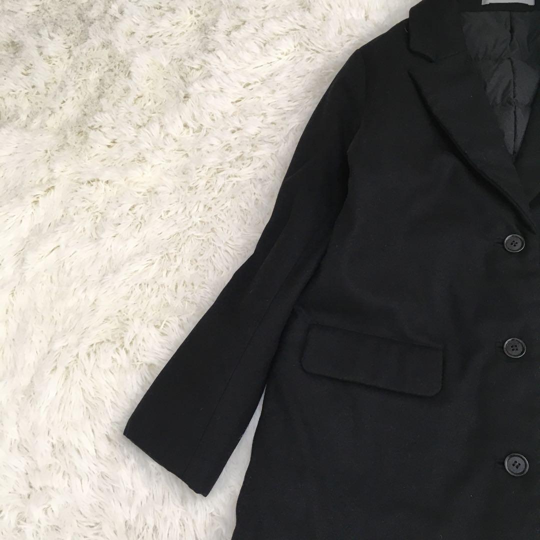 美品✨セオリーリュクス ダウン チェスターコート ブラック ウール 40 L