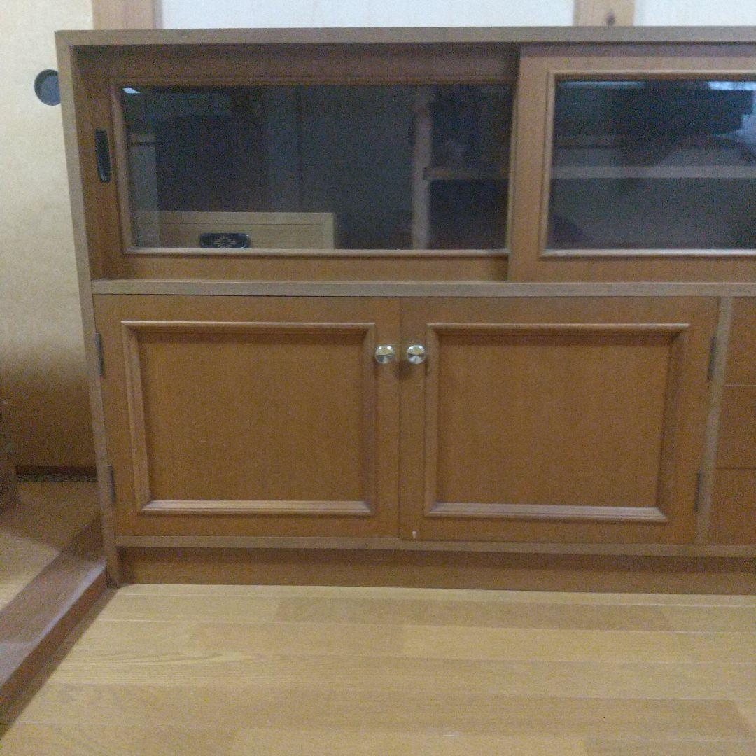 【最終お値下げ】昭和レトロ 和モダン 木製キャビネット 引き戸ガラスショーケース