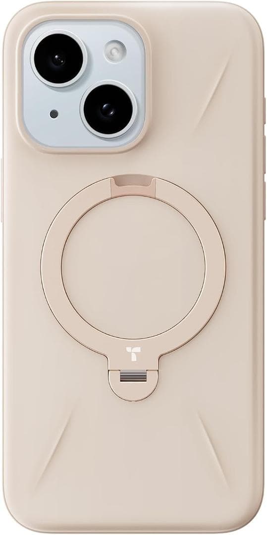 iPhone 15 用 ケース ゼンマイ式スタンド 高耐久性 マグネット搭載