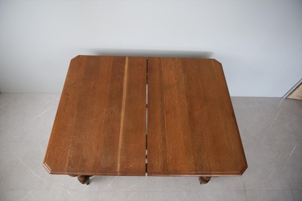 フランスアンティーク木製ダイニングテーブル/机/作業台デスク/飾り棚86-171